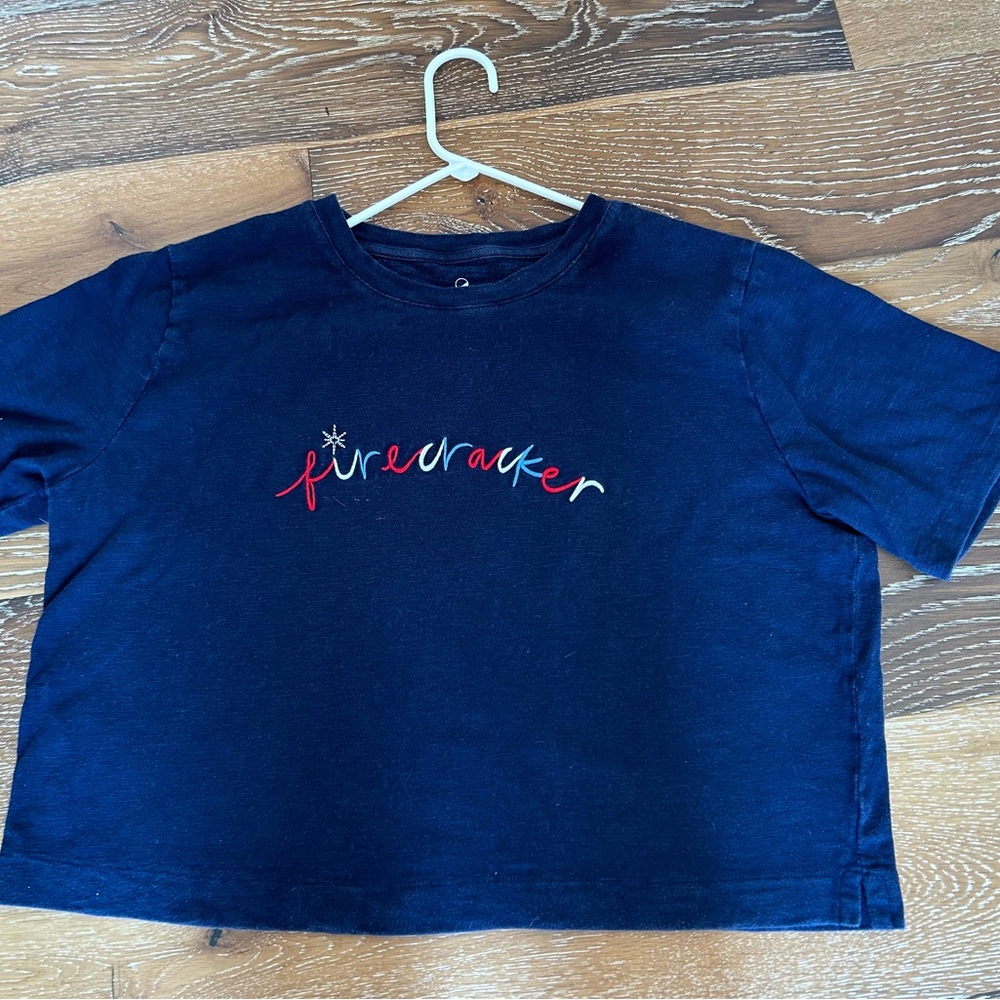 Women’s Navy  "Firecracker" Graphic Tee